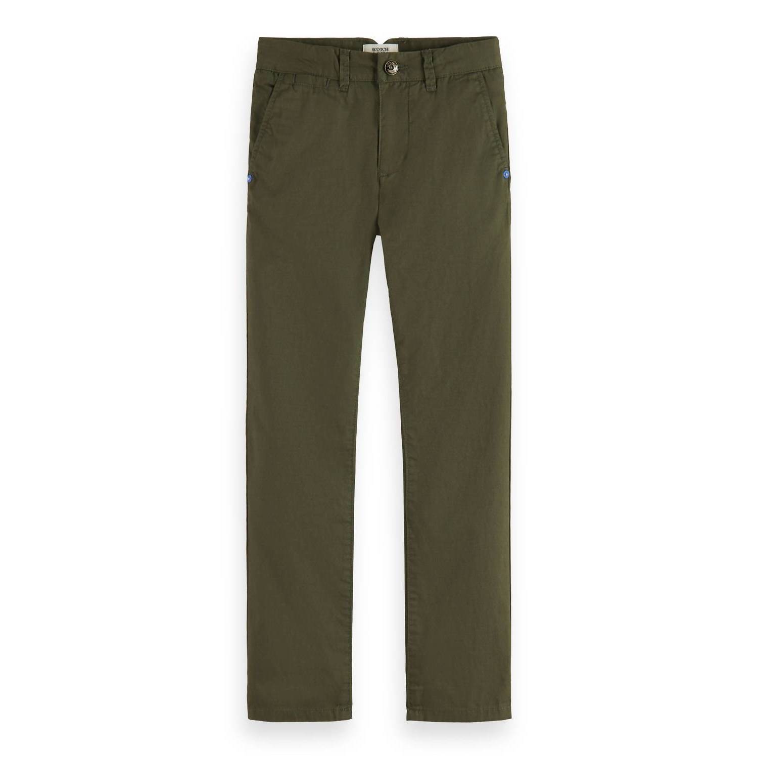 New Scotch & Soda Kid's Peached Chino Pants In Military